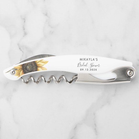 Eucalyptus Zonnebloem Bruidsfeest Dank Je Kurkentrekker (Achterkant)