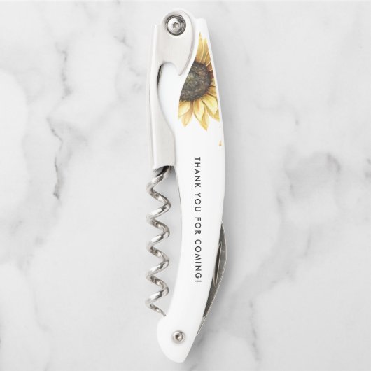 Eucalyptus Zonnebloem Bruidsfeest Dank Je Kurkentrekker (Voorkant)