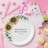 Eucalyptus Zonnebloem Bruidsfeest Papieren Bordje (Feest)