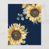 Eucalyptus Zonnebloem Bruiloft Bloemen Uitnodiging (Achterkant)