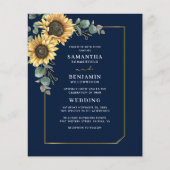Eucalyptus Zonnebloem Bruiloft Bloemen Uitnodiging (Voorkant)