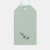 Eucalyptus Zonnebloem Bruiloft Cadeaulabel (Achterkant)