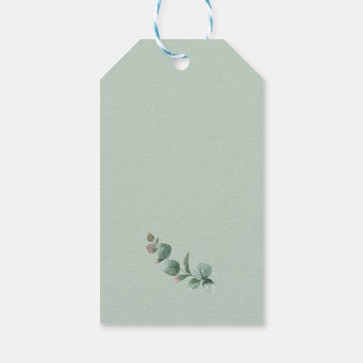 Eucalyptus Zonnebloem Bruiloft Cadeaulabel (Achterkant)
