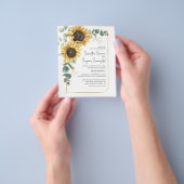 Eucalyptus Zonnebloem Budget Huwelijksuitnodiging Flyer (Hand)