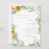 Eucalyptus Zonnebloem Elegantie Huwelijk Kaart (Voorkant)