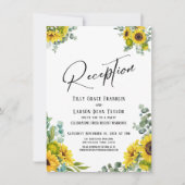 Eucalyptus Zonnebloem Handgeschreven Ontvangstbeve Kaart (Voorkant)