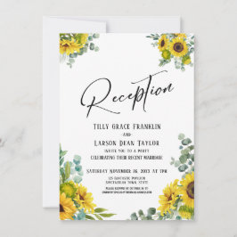 Eucalyptus Zonnebloem Handgeschreven Ontvangstbeve Kaart