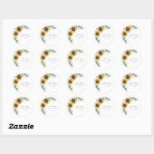 Eucalyptus Zonnebloem Moderne Bruidsdouche Ronde Sticker (Vel)