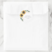 Eucalyptus Zonnebloem Moderne Bruidsdouche Ronde Sticker (Tas)