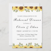 Eucalyptus zonnebloem repetitie diner uitnodiginge kaart (Voorkant)