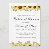 Eucalyptus zonnebloem repetitie diner uitnodiginge kaart (Voorkant / Achterkant)