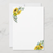 Eucalyptus zonnebloemen die de bruiloft van kaart (Achterkant)