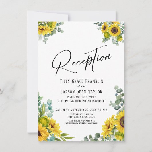 Eucalyptus - Zonnebloemhandschrift Ontvangst Kaart (Voorkant)