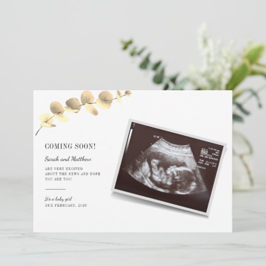 Eucalyptus Zwangerschap Aankondiging Baby (Staand voorkant)