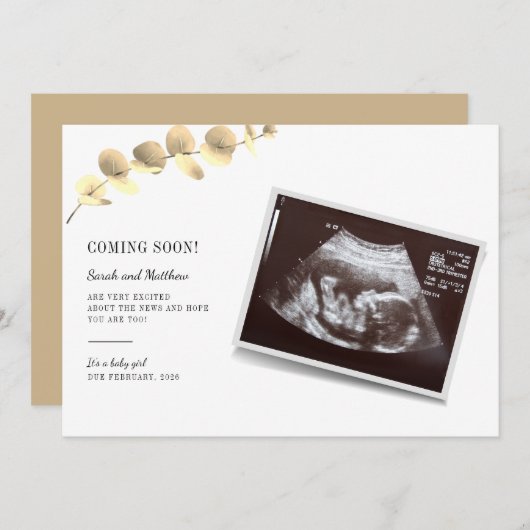 Eucalyptus Zwangerschap Aankondiging Baby (Voorkant / Achterkant)