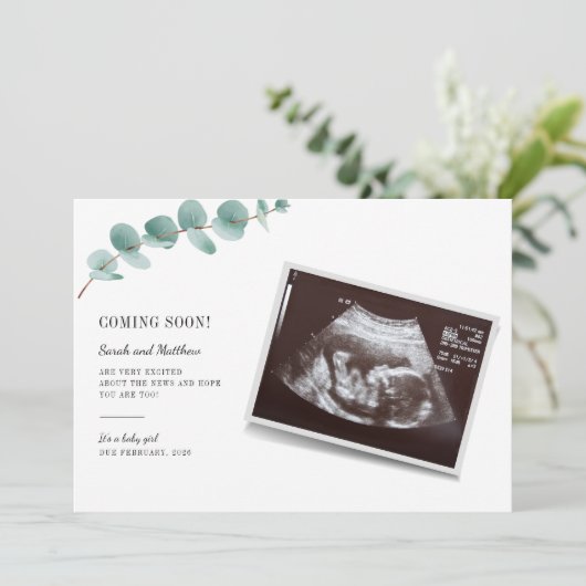 Eucalyptus Zwangerschap Baby Bekendmaking (Staand voorkant)