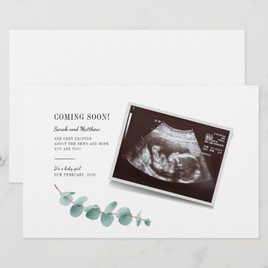 Eucalyptus Zwangerschap Baby Briefpapier (Voorkant / Achterkant)