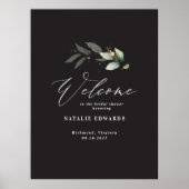 Eucalyptus zwart goud bruidsdouche welkom schuim  poster (Voorkant)