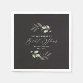 Eucalyptus zwart goud elegante bruidsdouche  servet (Voorkant)