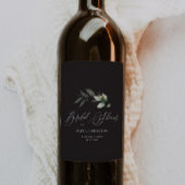 Eucalyptus zwart gouden bruidsdouche wijn etiket