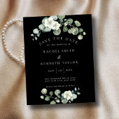 Eucalyptus Zwart & Wit Minimalist Save the Date