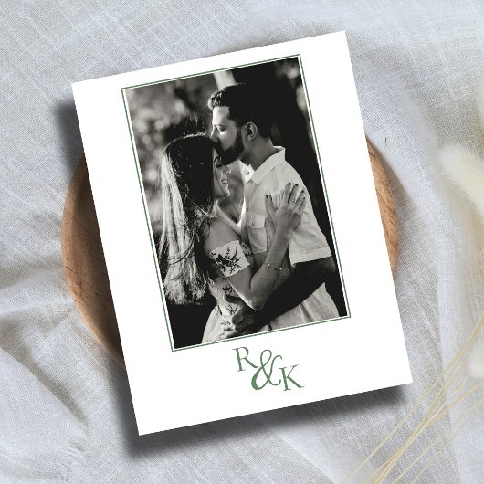 Eucalyptus Zwart & Wit Minimalist Save the Date