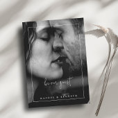 Eucalyptus Zwart-wit Minimalistische foto bruiloft Kaart