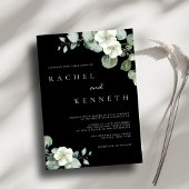 Eucalyptus Zwart-wit Minimalistische foto bruiloft Kaart