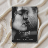 Eucalyptus Zwart-wit Minimalistische foto bruiloft Kaart