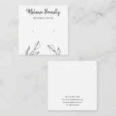 Eucalyptus Zwart Wit Sieraden Oorbel Display Vierkante Visitekaartje (Voorkant / Achterkant)