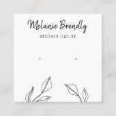 Eucalyptus Zwart Wit Sieraden Oorbel Display Vierkante Visitekaartje (Voorkant)