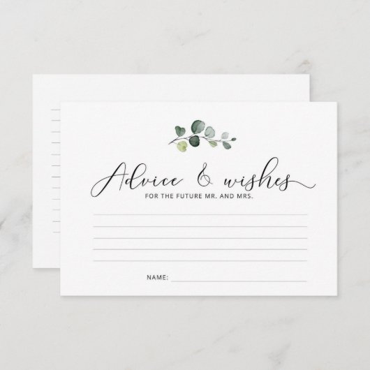 Eucalyptusadvies en wenskaart (Voorkant / Achterkant)