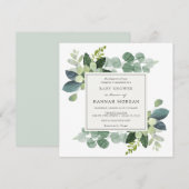 EucalyptusBaby shower Kaart (Voorkant / Achterkant)