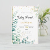 EucalyptusBaby shower Kaart (Staand voorkant)