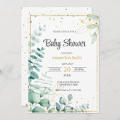 EucalyptusBaby shower Kaart (Voorkant / Achterkant)