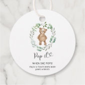 Eucalyptusbeer Pop het als ze opengaat babyshower Bedankjes Labels (Achterkant)