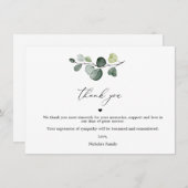 Eucalyptusbekroop voor het leven bedankkaart (Voorkant / Achterkant)