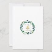 Eucalyptusblad Charme Kruis 1e Heilige Communie Kaart (Achterkant)