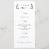 Eucalyptusblad Eenvoudig Chic Botanisch Huwelijk Menu (Voorkant)