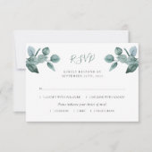 Eucalyptusblad gebladerte Moderne Trouwfeest RSVP Kaartje (Voorkant)