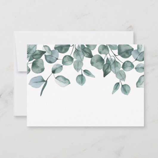 Eucalyptusblad gebladerte Moderne Trouwfeest RSVP Kaartje (Achterkant)