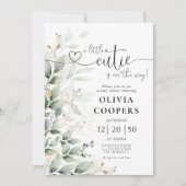 Eucalyptusblad groene baby shower uitnodiging (Voorkant)