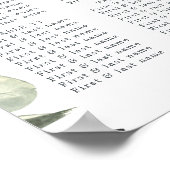 Eucalyptusblad Groene Huwelijkszitplaatskaart Poster (Hoek)