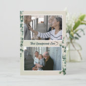 Eucalyptusblad Grootouders foto Vakantie Kaart (Staand voorkant)