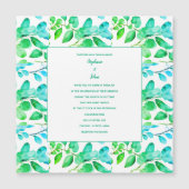 Eucalyptusblad Kunst Groen Teal Stof Blauw Bruilof Magnetische Uitnodiging (Voorkant)