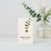 Eucalyptusblad Modern Visitekaartje (Staand voorkant)