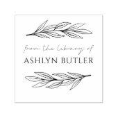 Eucalyptusblad Persoonlijke Bibliotheek Boek Stemp Zelfinktende Stempel (Design)