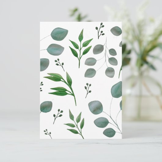 Eucalyptusbladeren Bedankkaart (Staand voorkant)