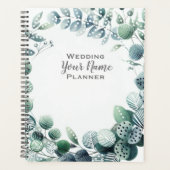 Eucalyptusbladeren botanische groen trouwdag planner (Voorkant)