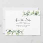 Eucalyptusbladeren Botanische Trouwdag Save The Date (Voorkant)